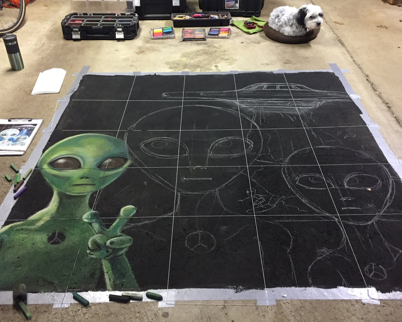 Sheryl Lazenby - chalk artist, virtual chalk festival, EARTH DAY.