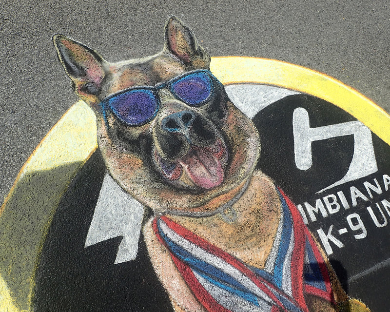 Sheryl Lazenby at the inaugural chalk festival for Columbiana, Ohio.