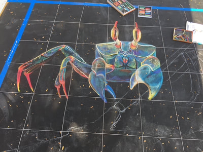 Ghost Crab, by Sheryl Lazenby, chalk artist.