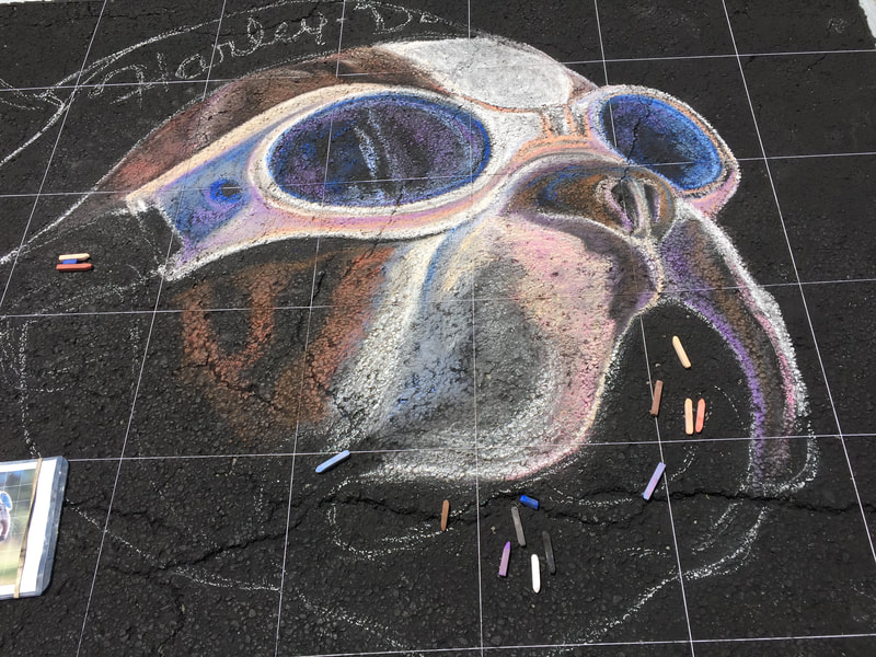 Sheryl Lazenby - Chalk artist at the 2019 Rib and Jazz Festival in London, OH.